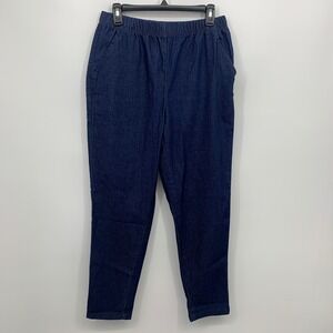Turtle Bay Denim Pants Womens Medium Blue Excellent Pull On Elastic Waist Pocket